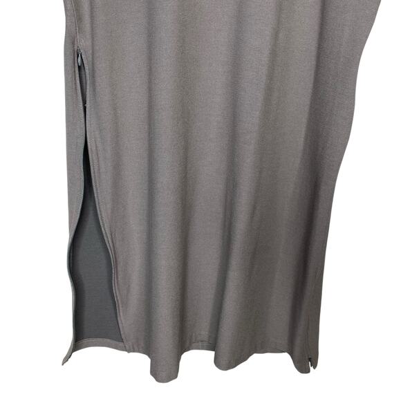 Eileen Fisher Washable Stretch Crepe Gray Tunic Mini Dress Side Zip size Small - Picture 4 of 5